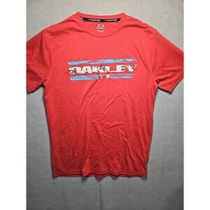 Oakley Tshirt Men's Medium Red Graphic Print Hydrolix GUC